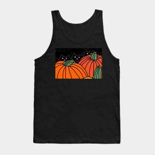 Big Halloween Pumpkins with Three Kitten Cats Tank Top